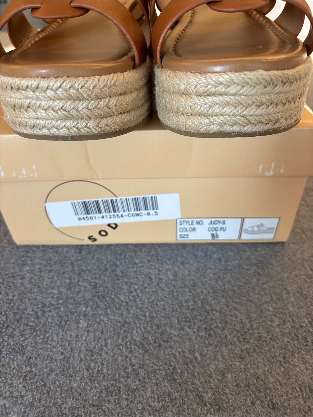 Women’s Platform Espadrille Slide Sandals  Chestnut 8 1/2 - Picture 7 of 8